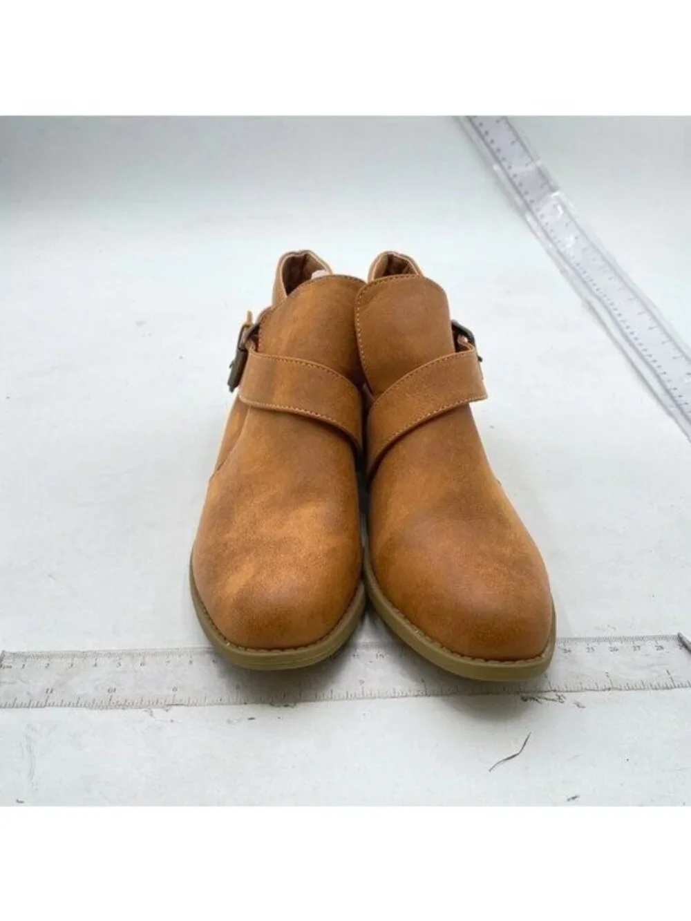 Women's Fashion Boots Chunky Low Heel Western Boots Ankle Booties Brown